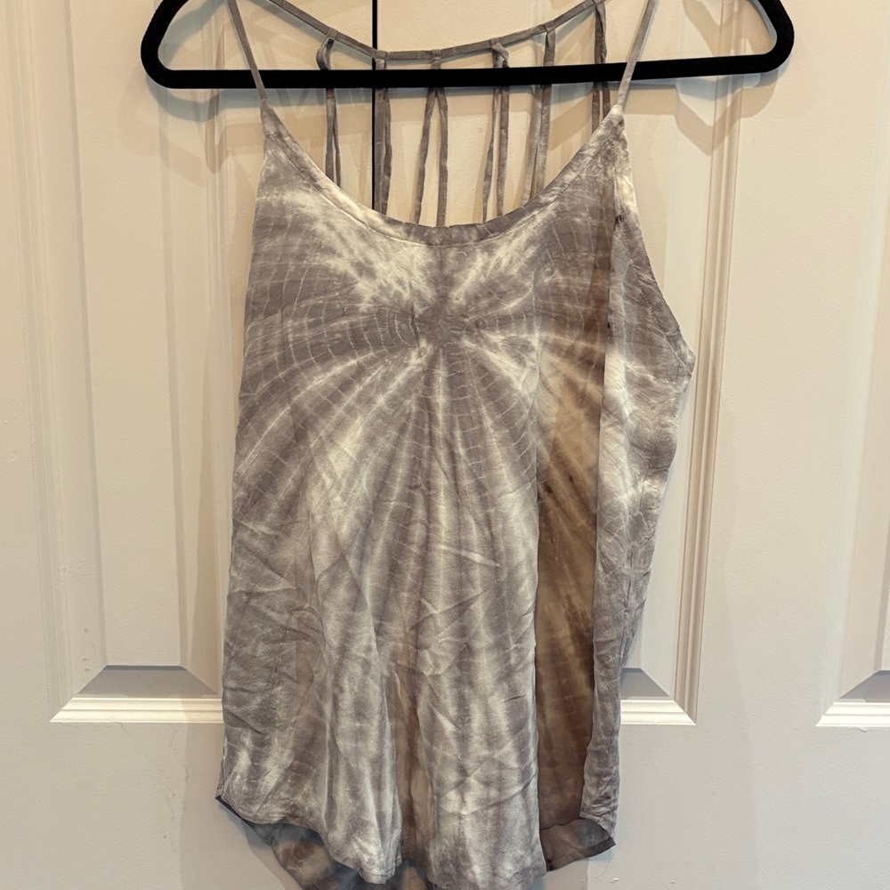 Chaser Spiral Tie-Dye Camisole - Gray and Brown